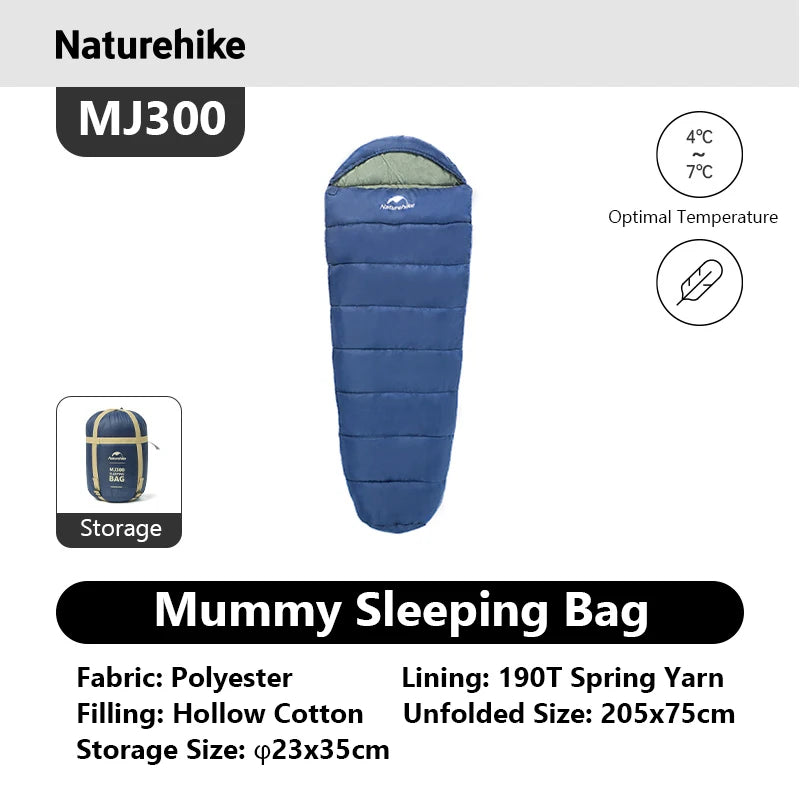 Naturehike Mummy Sleeping Bag MJ300 MJ600 Ultra Winter Warm Indoor