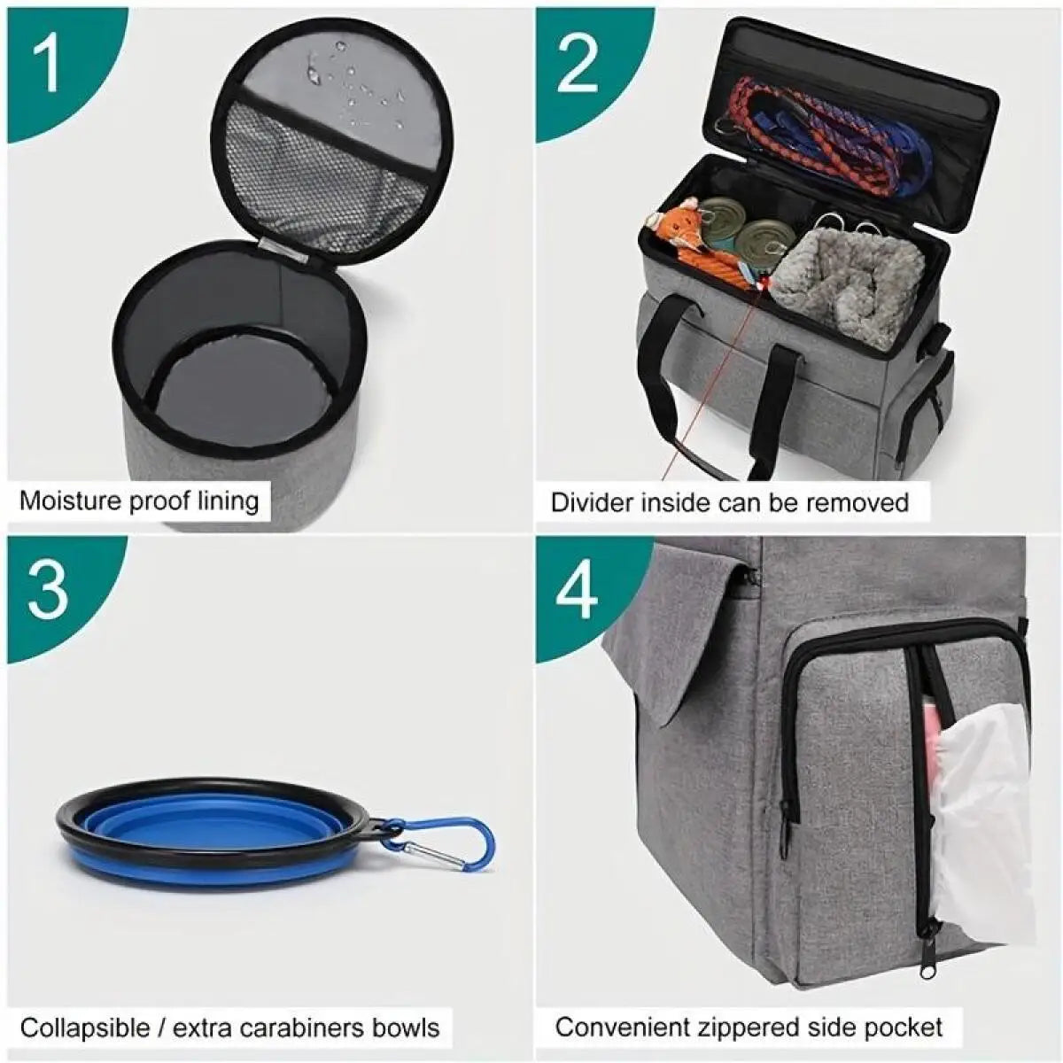 Pet Travel Bag Set Airline Approved For Dogs And Cats