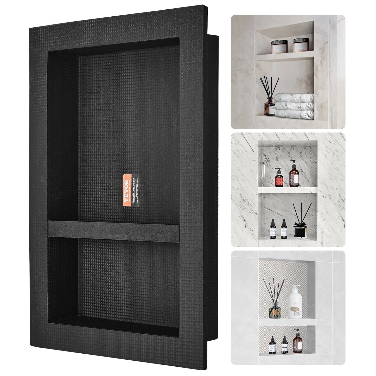 Shower Niche Shelf Organizer For Tile Corners Dual Tier