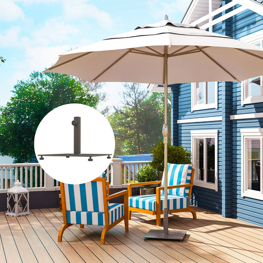 Outsunny Square Metal Patio Umbrella Base For Outdoor Use