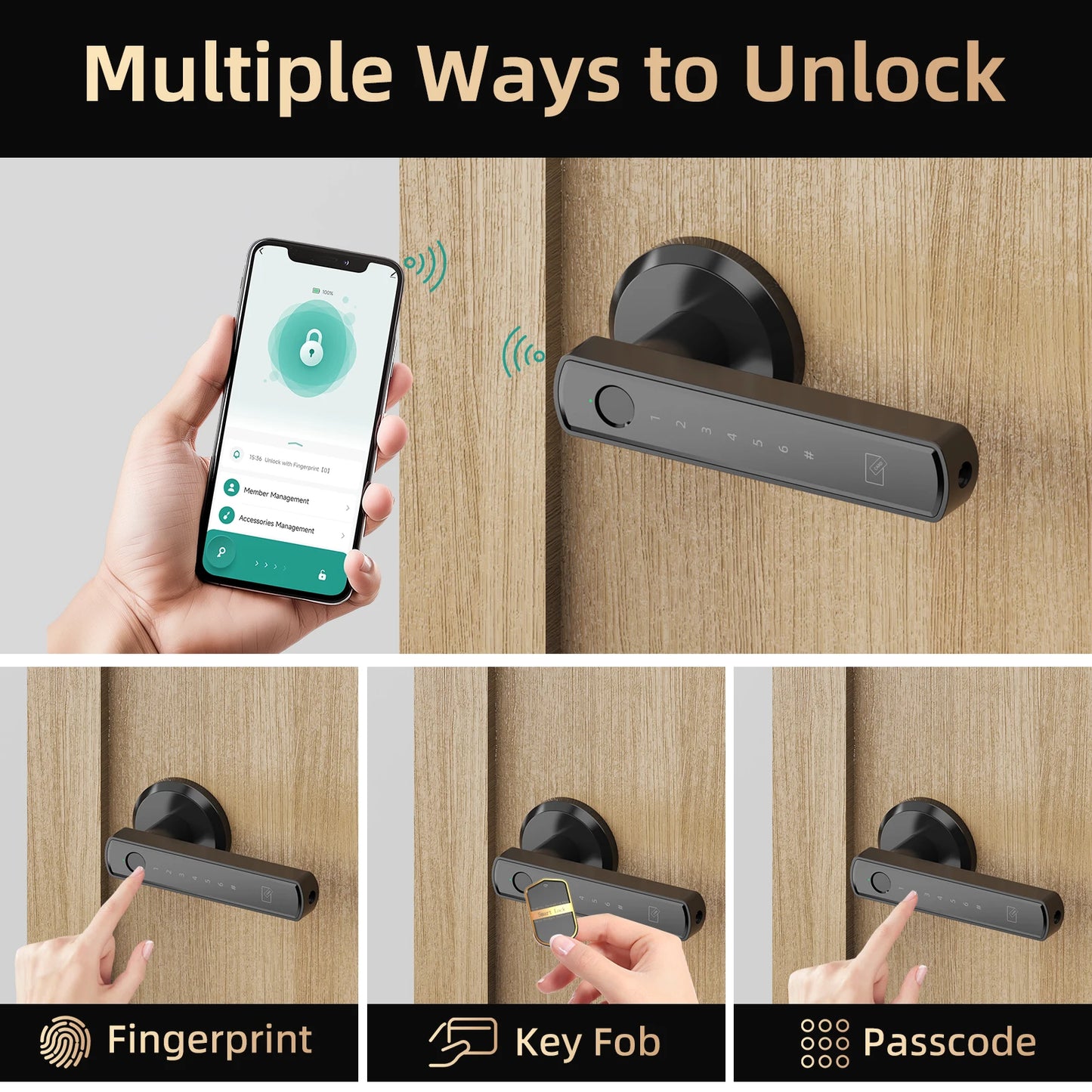 Viladepot Smart Fingerprint Door Lock With App Control