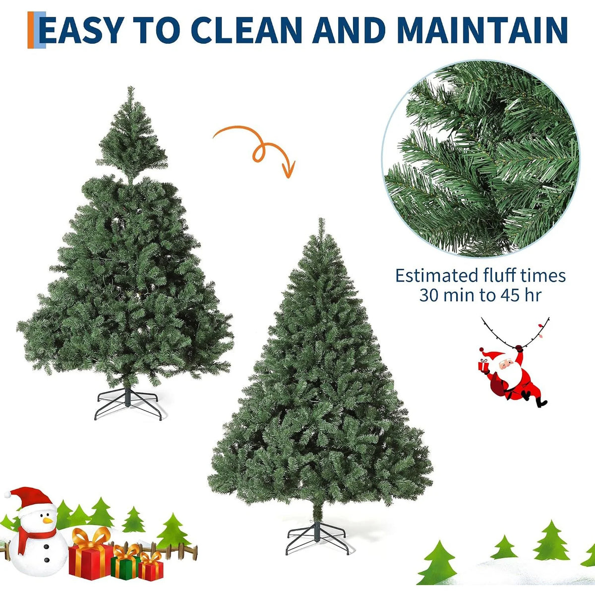 ANIXOL Unlit Artificial Spruce Christmas Tree With Realistic Branches