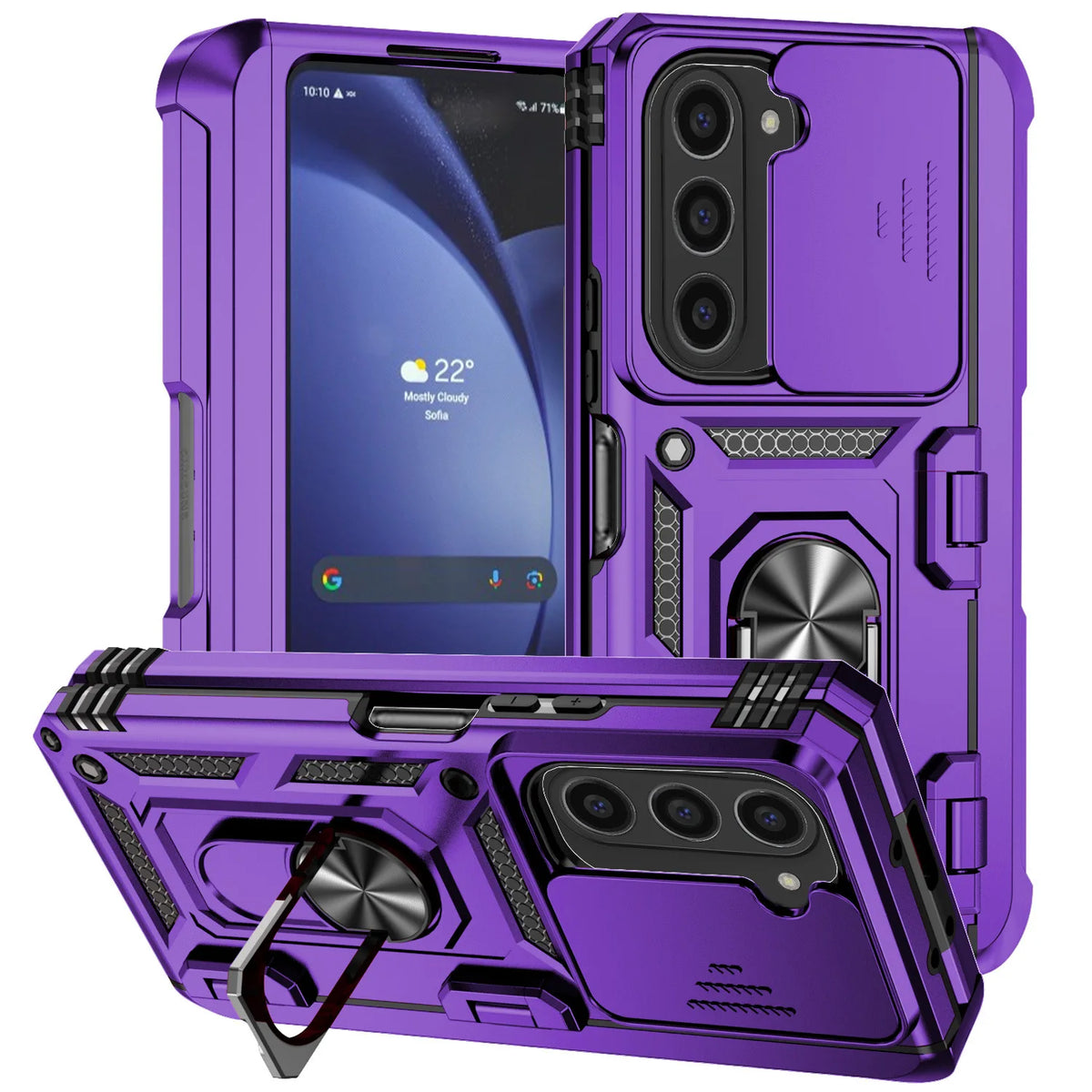 WeFor Samsung Galaxy Z Fold Case With Slide Lens Ring
