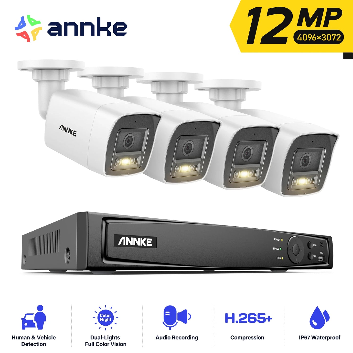 ANNKE 4K PoE Security System 8 Channel NVR Cameras