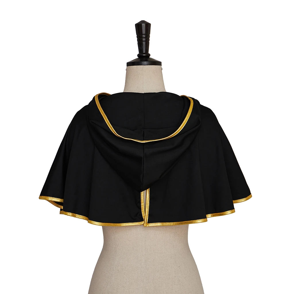 Black Clover Cosplay Hooded Cape Costume Set With Headband