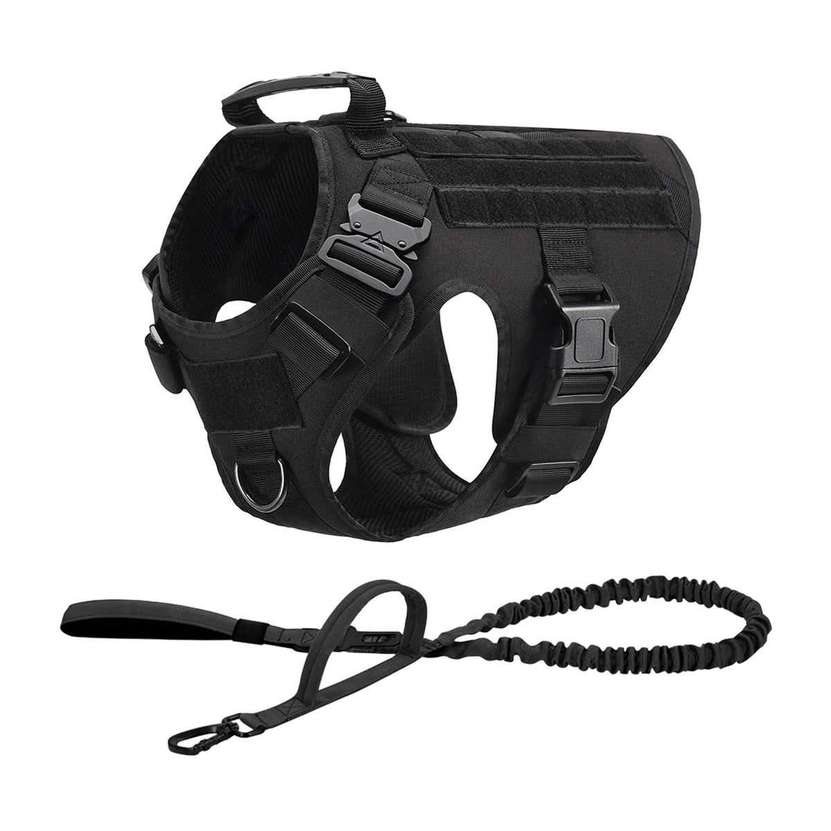 PETRAVEL Tactical Dog Harness with MOLLE Pouches for Training and Walking