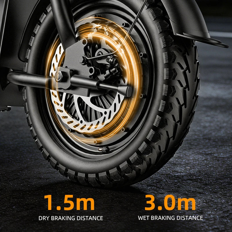 Folding Electric Bike With Brushless Motor And Triple Shock Absorption