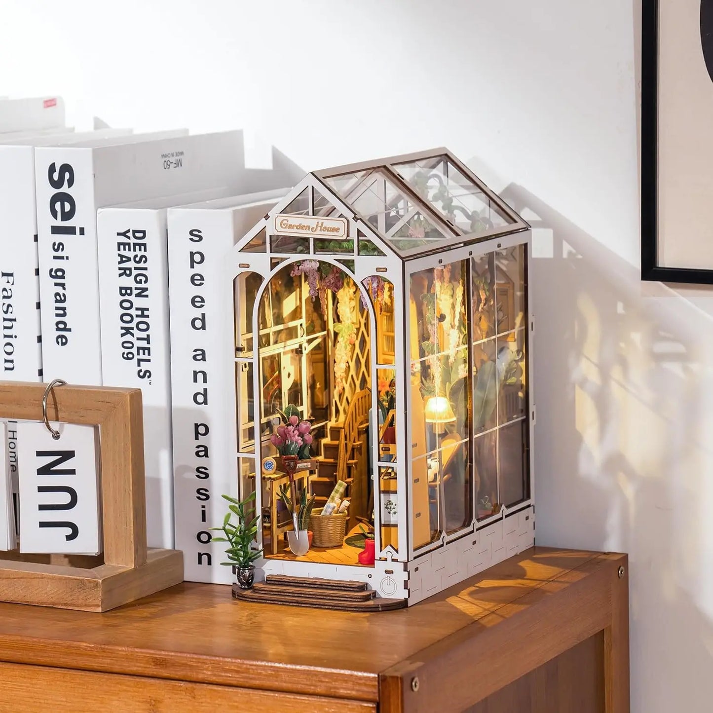 Robotime Diy Book Nook Wooden Miniature Doll House For Bookshelf