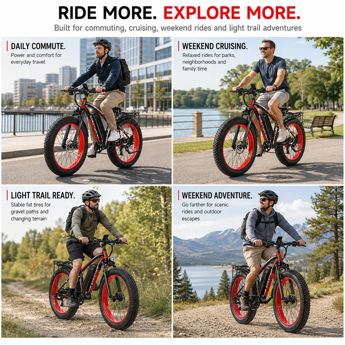 EOEOTWO 1500W All Terrain Electric Mountain Bike Dual Disc Brakes