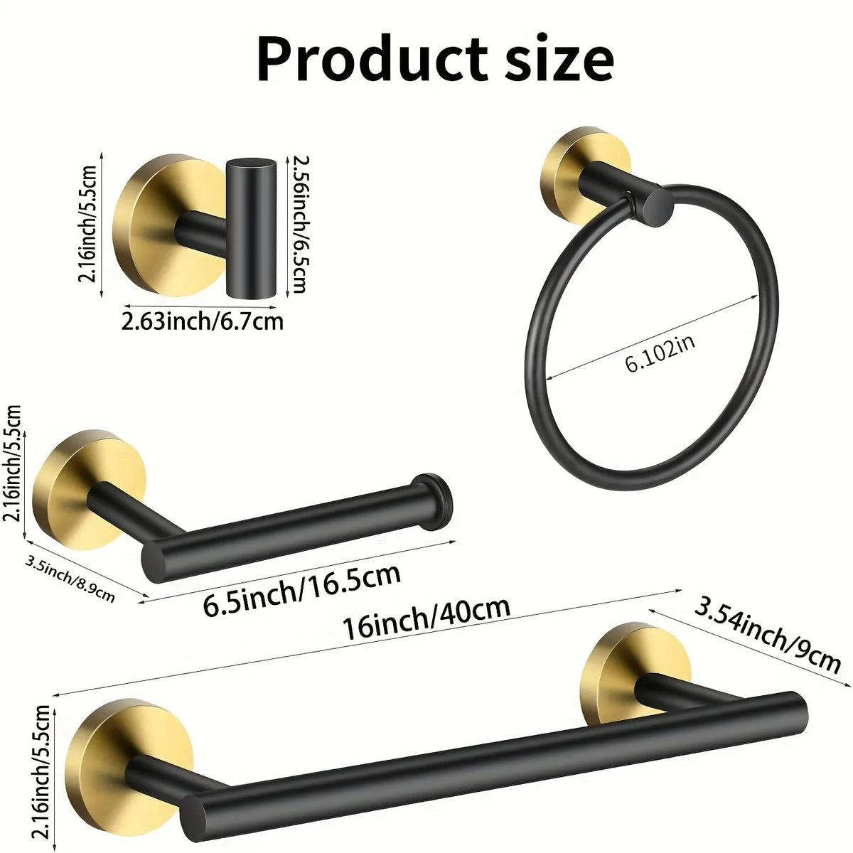 Stainless Steel Wall Mounted Bathroom Hardware Set With Towel Bar