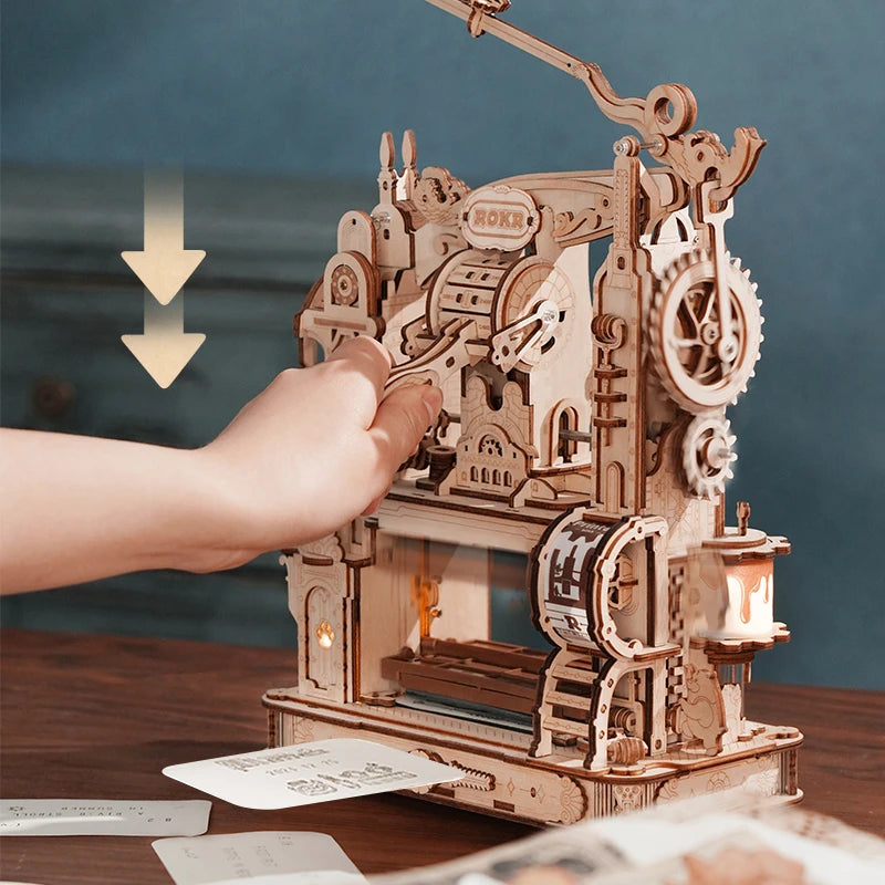 Robotime Rokr Printing Press 3D LED Puzzle Kit LK602