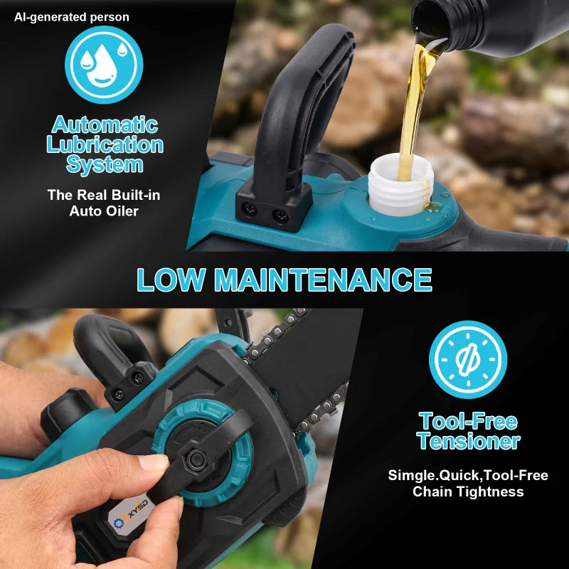 XYSD Cordless Electric Chainsaw 21V With 2x3000mAh Battery