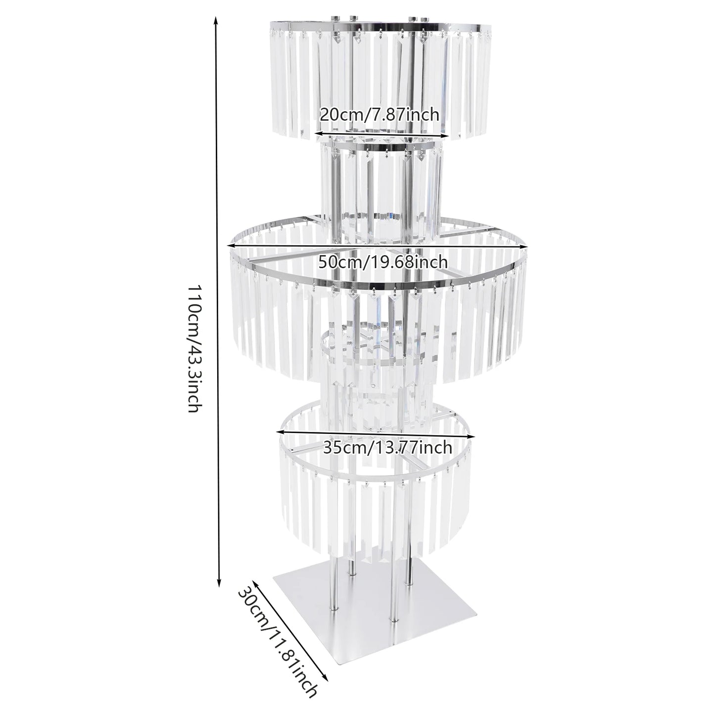 5-Tier Wedding Centerpiece Stand With Acrylic Flower Vases