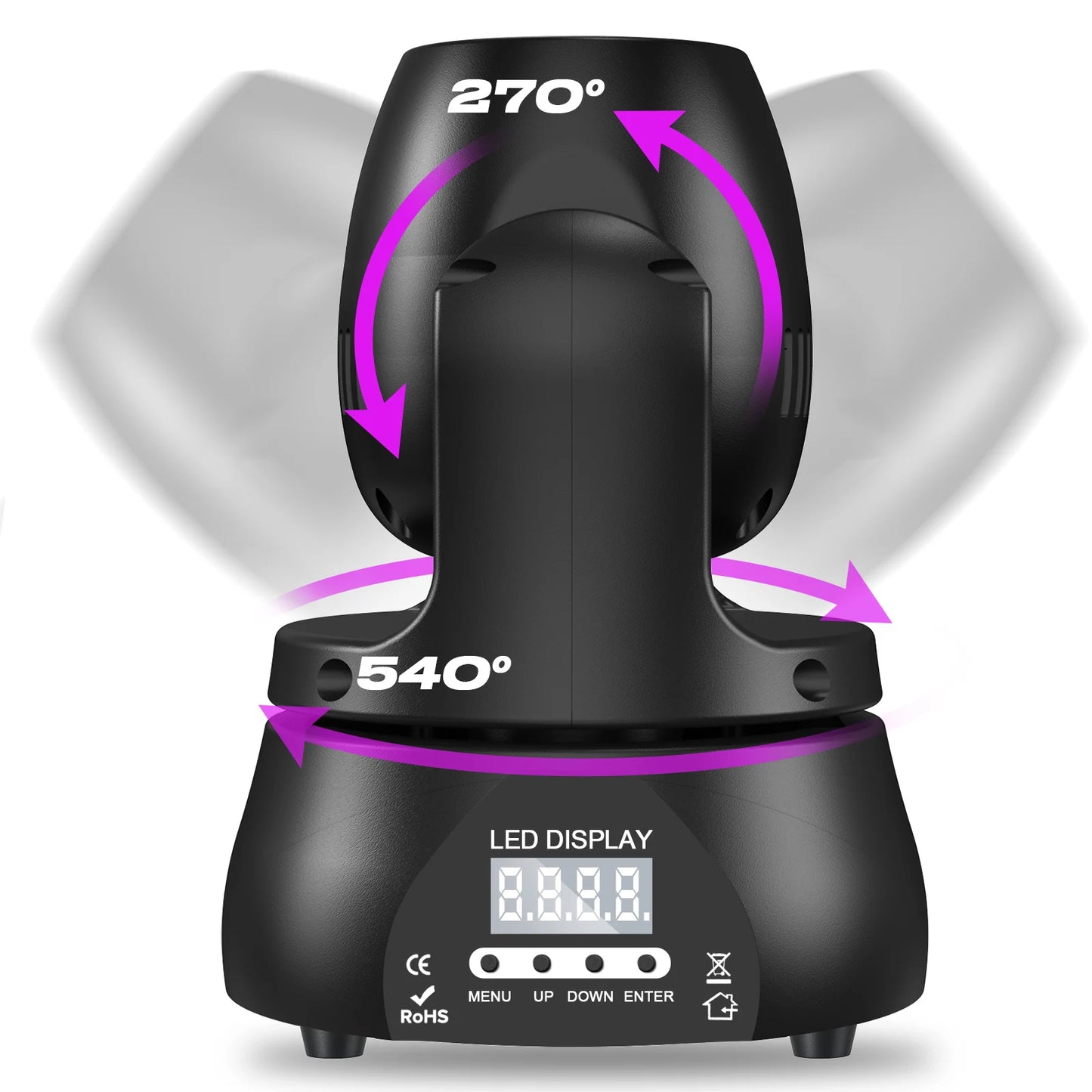 Fieryzeal Mini 40W RGBW Beam Moving Head Light DMX Stage