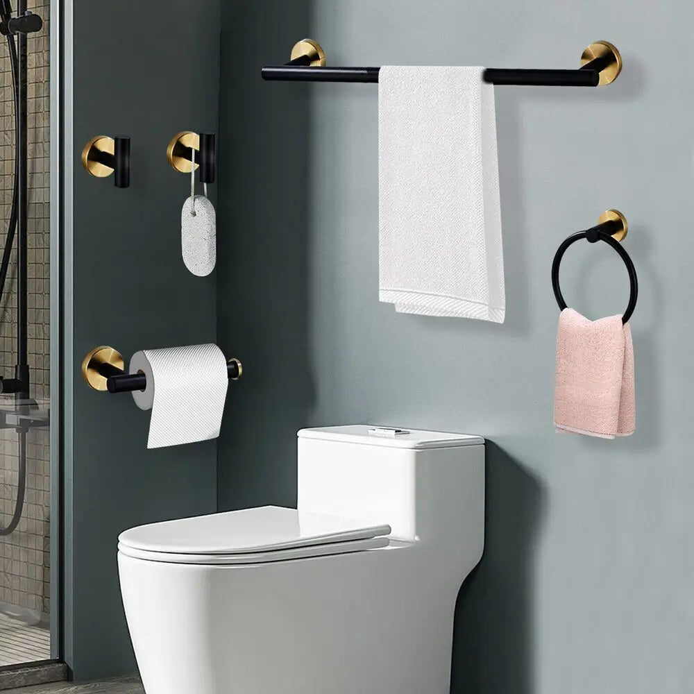 Stainless Steel Wall Mounted Bathroom Hardware Set With Towel Bar