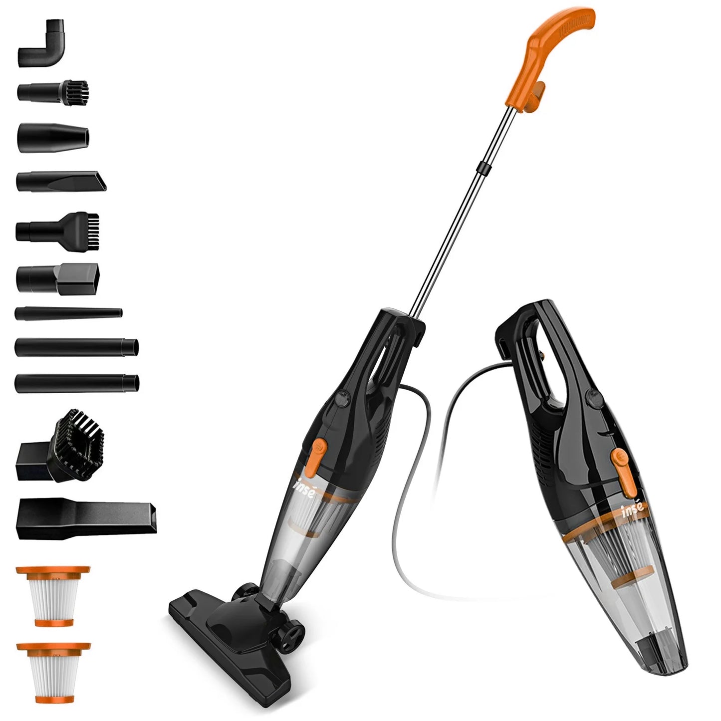 INSE 600W Corded Vacuum Cleaner 3-In-1 Handheld For Home