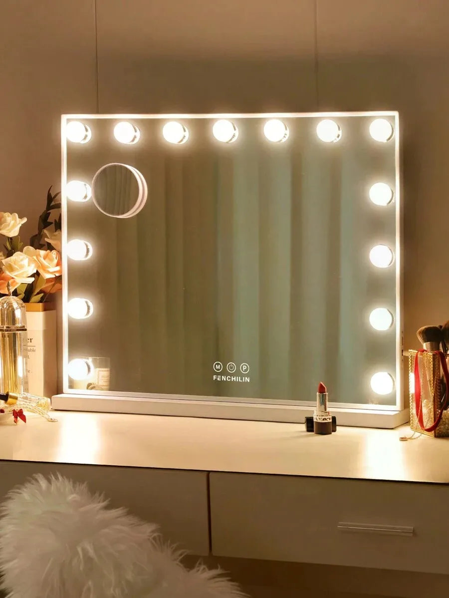 Lighted Vanity Makeup Mirror With Adjustable Three Light Settings