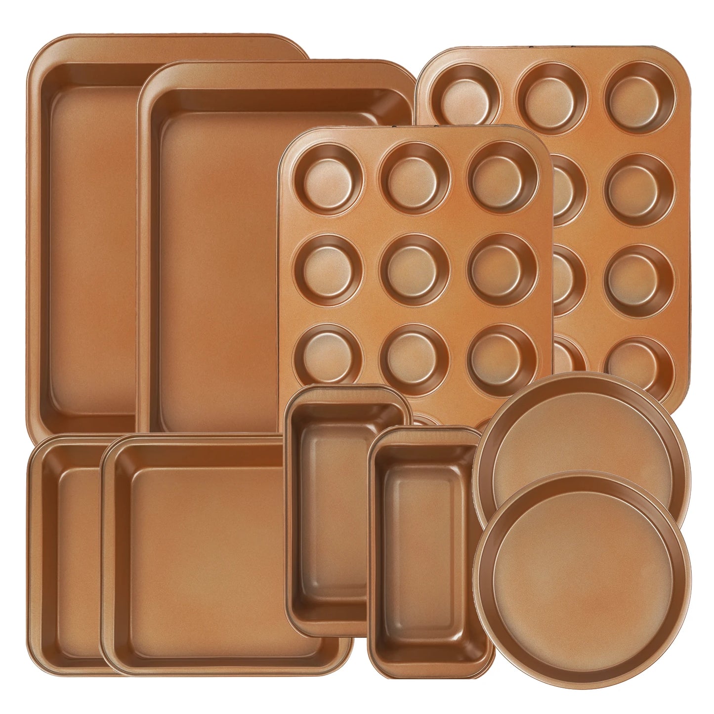 Koomade 10Pcs Nonstick Copper Carbon Steel Bakeware Set