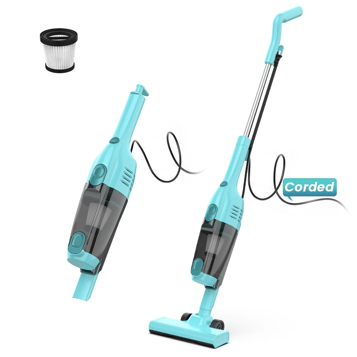 INSE 600W Corded Vacuum Cleaner 3-In-1 Handheld For Home