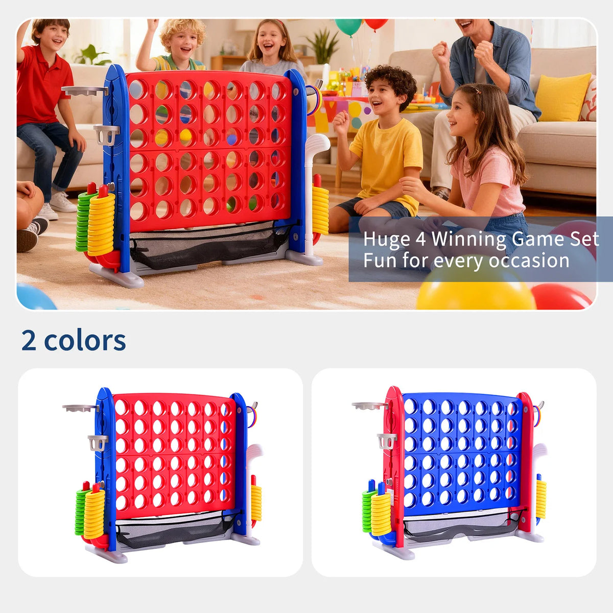 Adjustable 4-In-1 Outdoor Yard Game Set For Family And Kids
