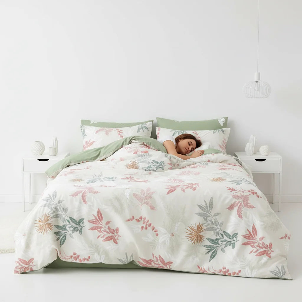 Vintage Floral Print Duvet Cover Set With Zipper Closure