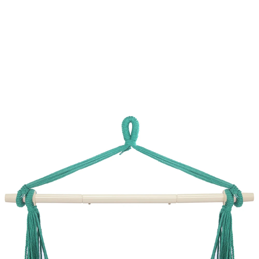 Outdoor Hanging Rope Chair Polyester Cotton With Cushions 250 Lbs Capacity
