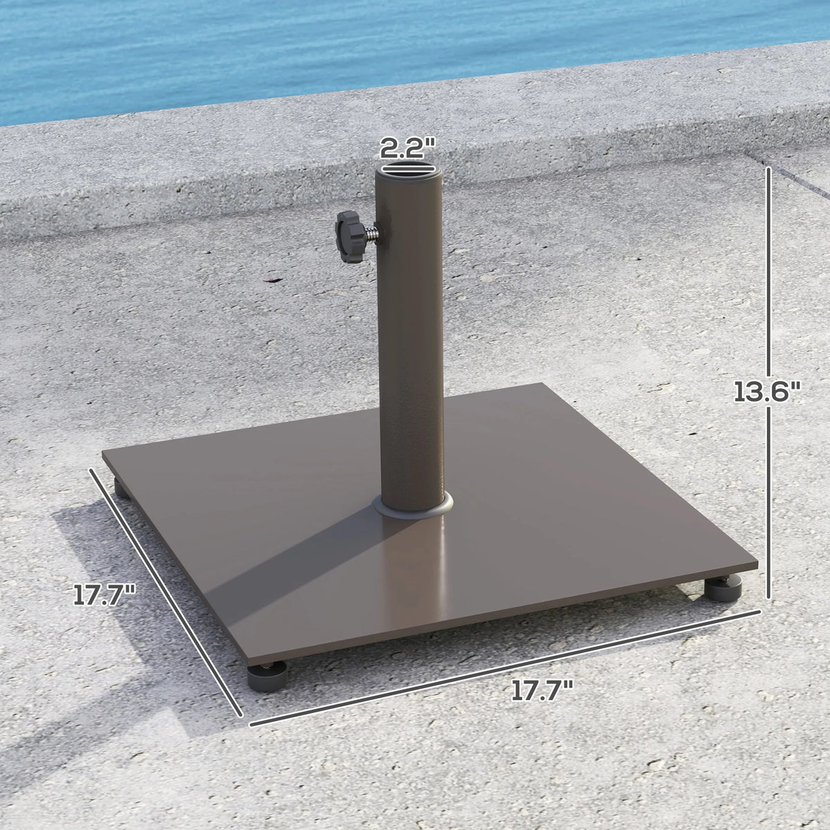 Outsunny Square Metal Patio Umbrella Base For Outdoor Use