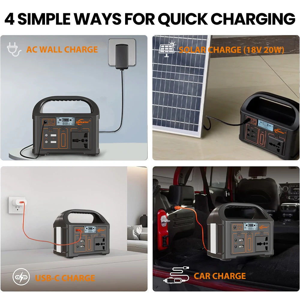 Jsdsolar 500W Portable Solar Power Station 110V 220V