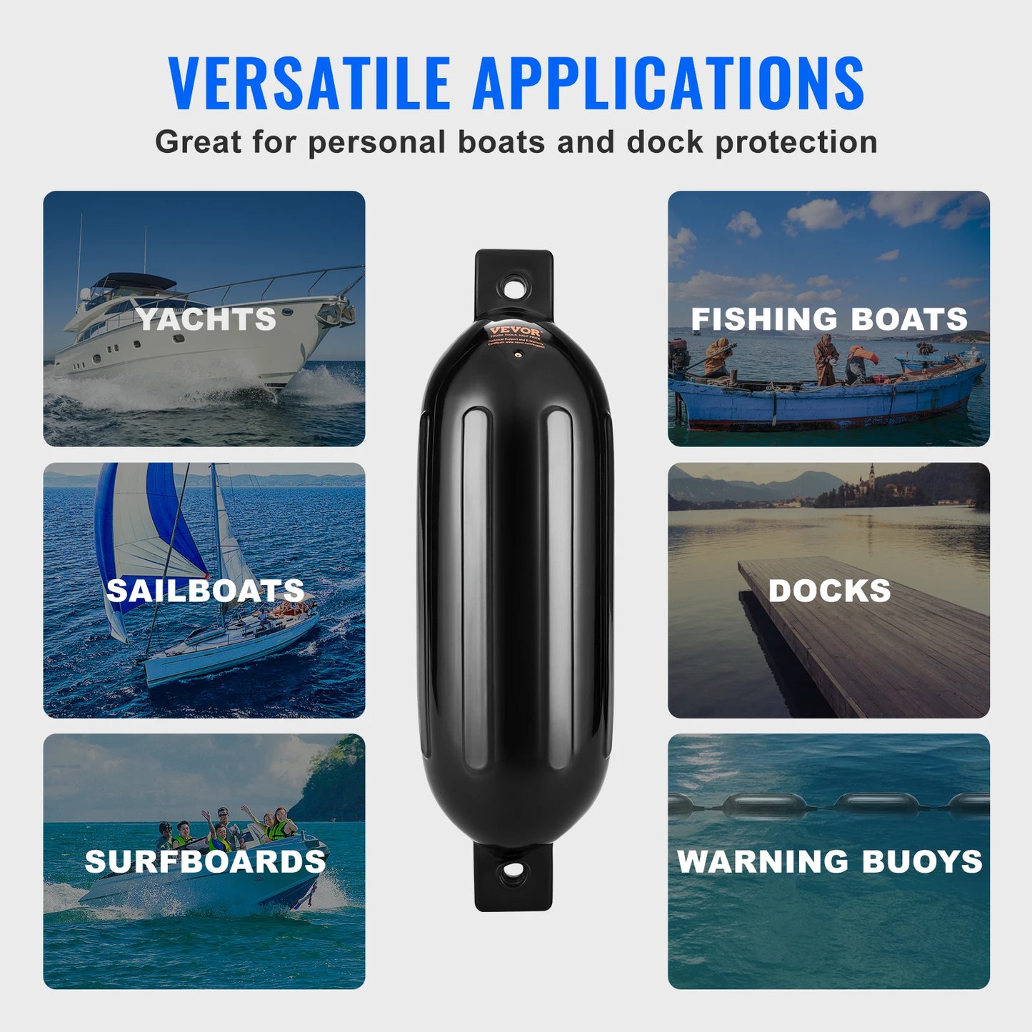 SucceBuy Inflatable Ribbed Marine Boat Dock Fender With Air Pump