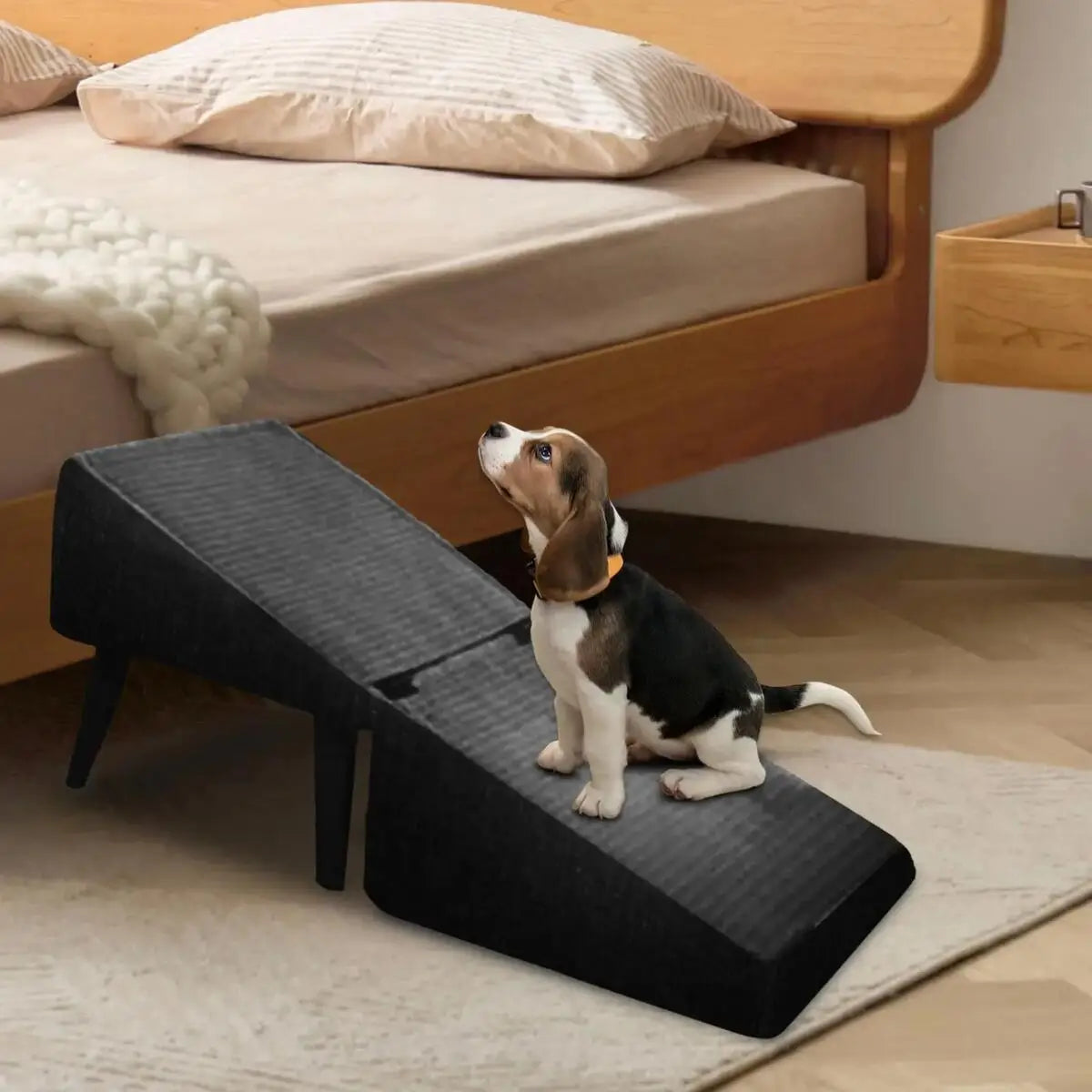 Foldable 2 In 1 Wooden Dog Ramp And Stairs Non Slip Pet Step Stool