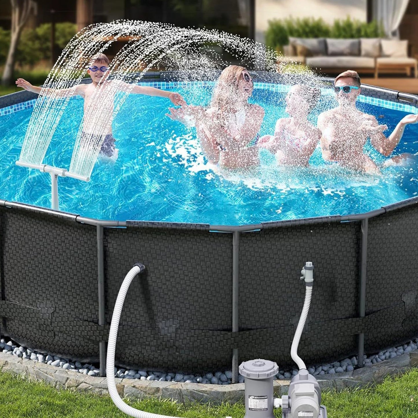 Alloyseed Ground Pool Fountain Adapter Kit For Waterfall Systems