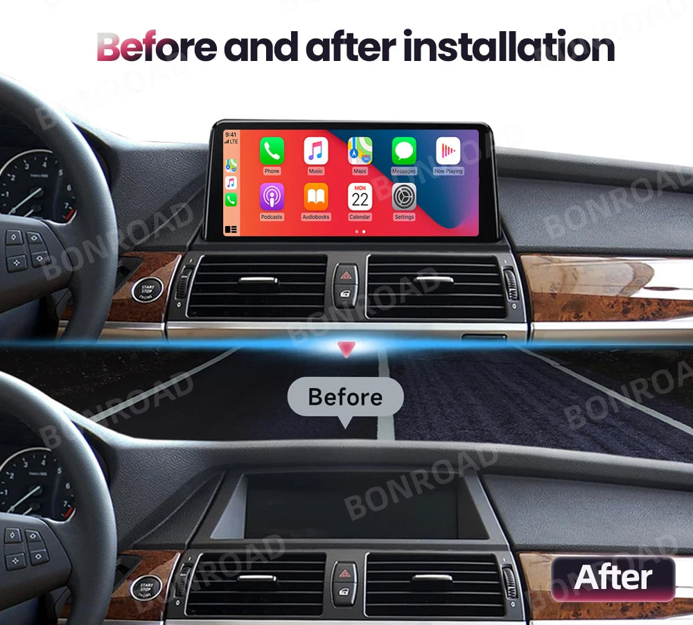 BONROAD Wireless CarPlay Android Auto Car Stereo BMW X5 X6