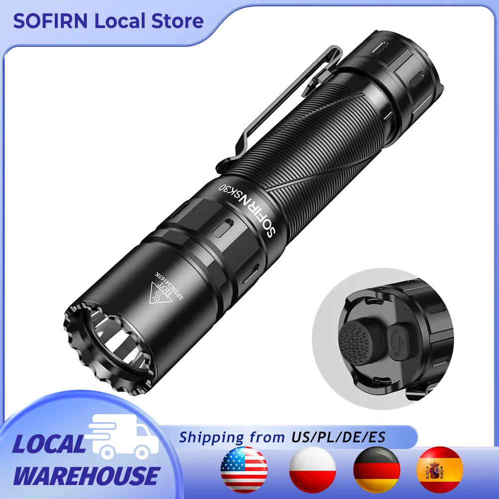 Sofirn SK30 3000 Lumen 6000K Tactical USB C Flashlight Rechargeable