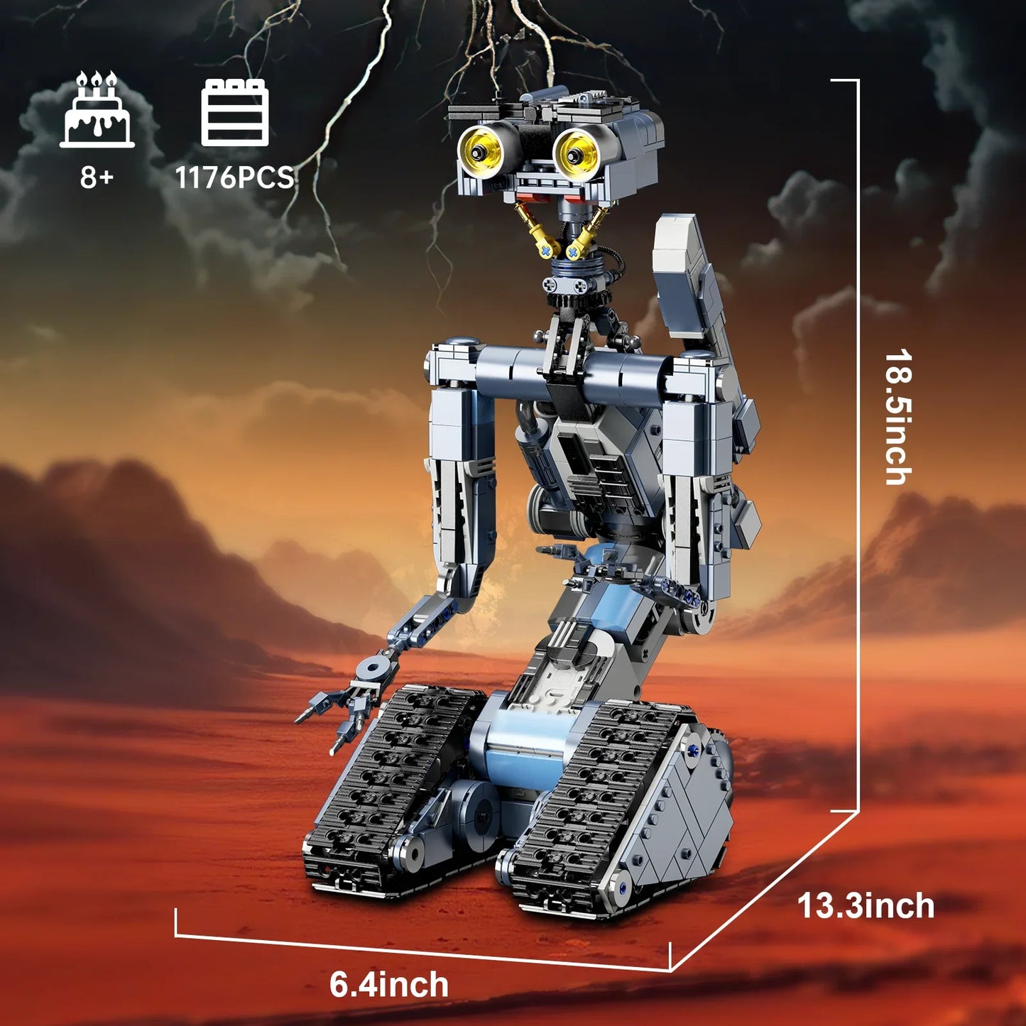 BuildMoc 5 Robot Building Blocks Set Military Model Toys