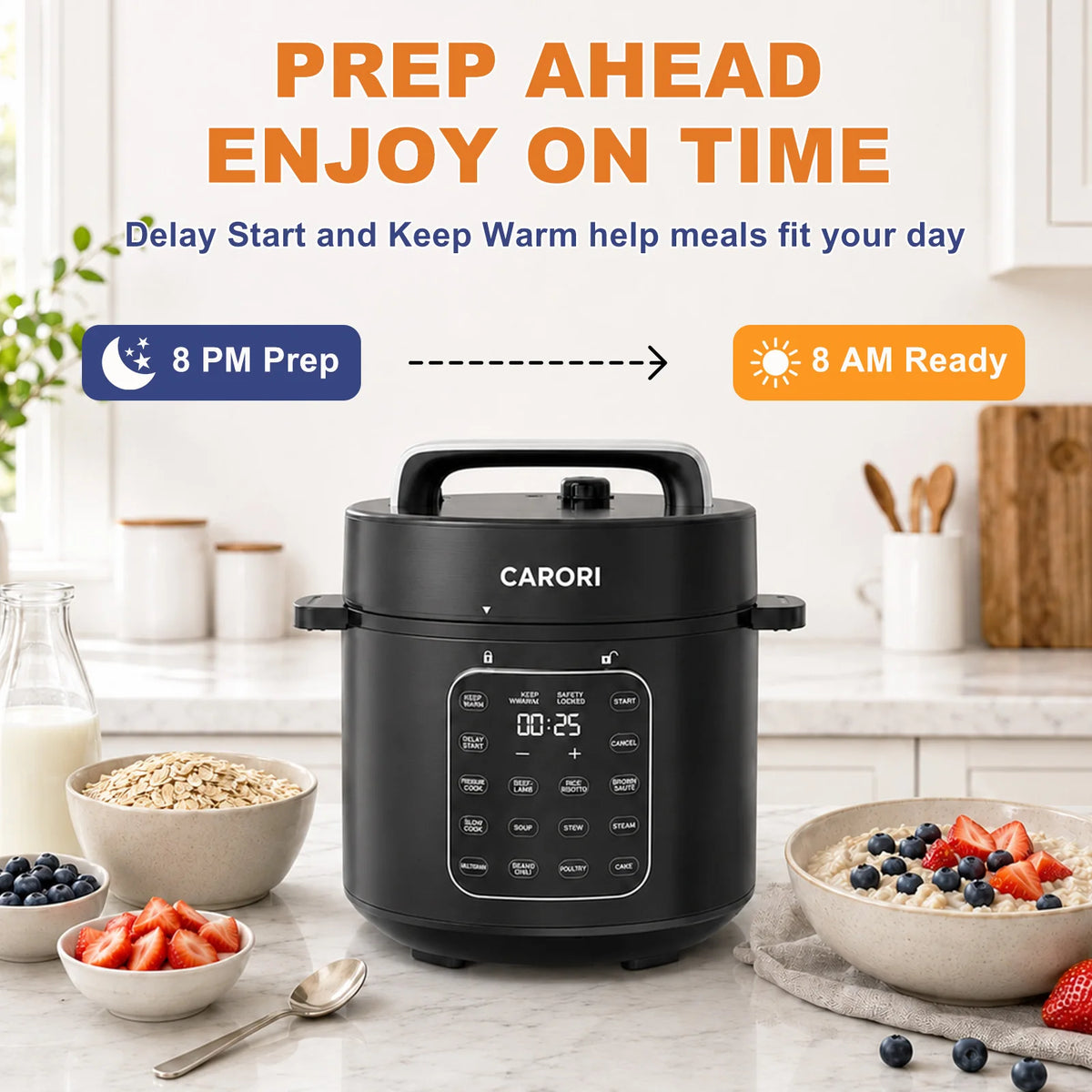 Carori Electric Pressure Cooker With Dual Pots And Preset Programs
