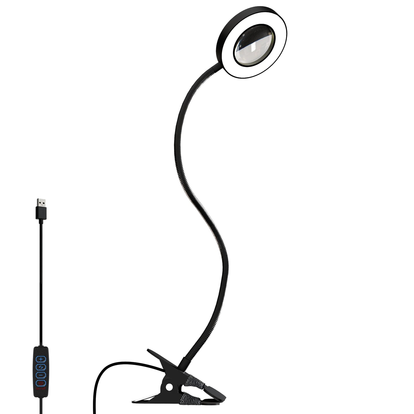 Smeileas 5X Clip On LED Magnifying Lamp With Clamp Desk