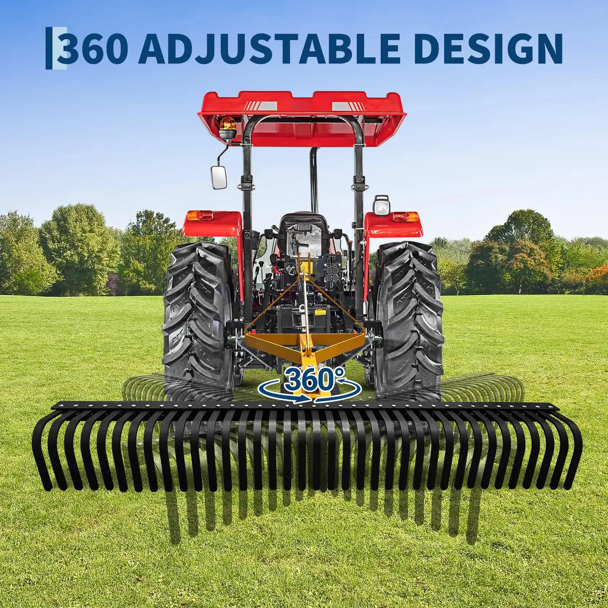 HiMISS Landscape Rake Attachment For Category 1 And 2 Tractors