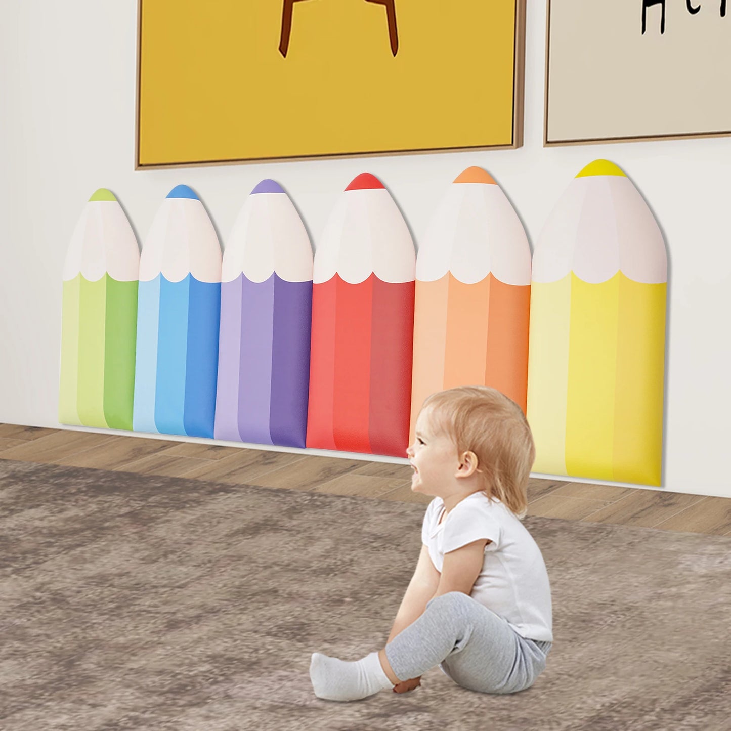 Pencil Themed Anti Collision Wall Padding For Kids Self Adhesive