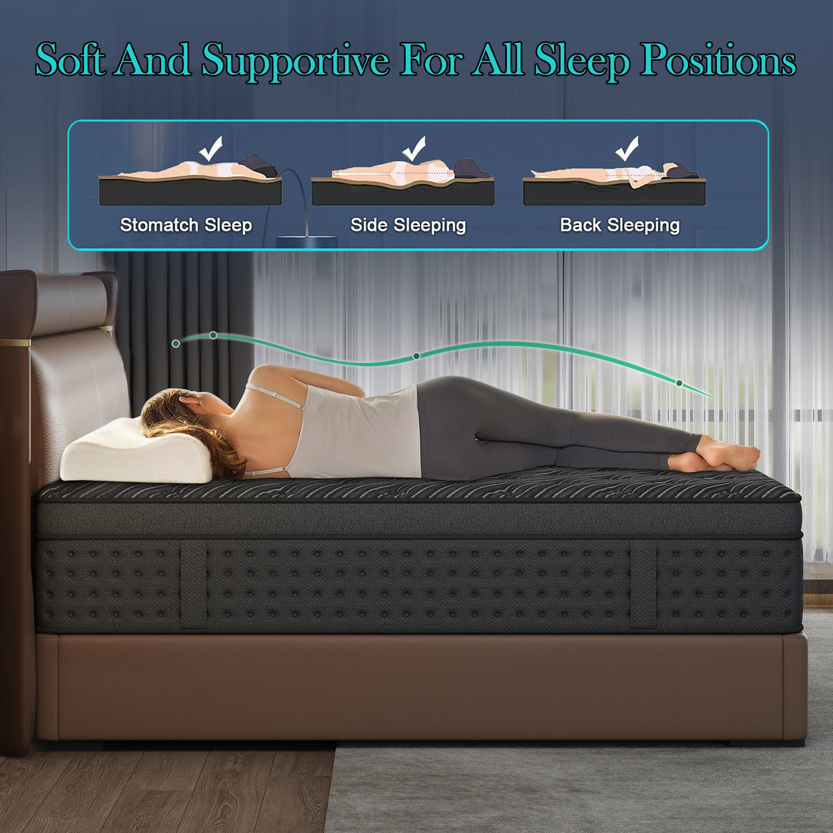 LayRoad Memory Foam Pocket Spring Boxed Mattress Medium Firm