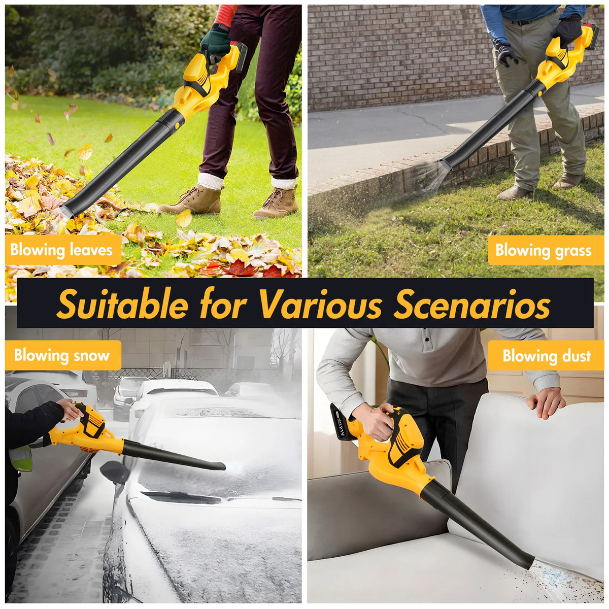 Cordless 21V Brushless Electric Leaf Blower For Yard Cleaning