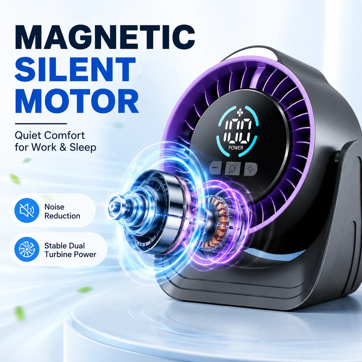 USB Circulation Fan With Natural Wind And Night Light