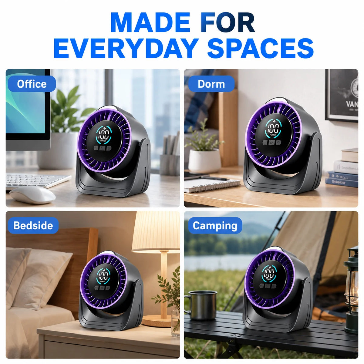 USB Circulation Fan With Natural Wind And Night Light