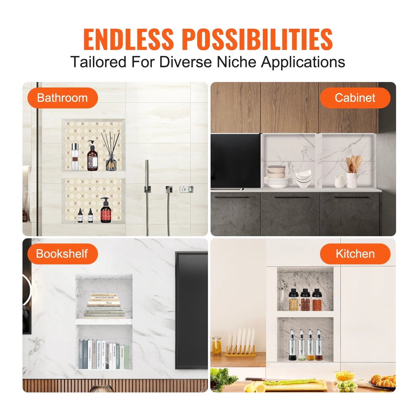 Shower Niche Shelf Organizer For Tile Corners Dual Tier