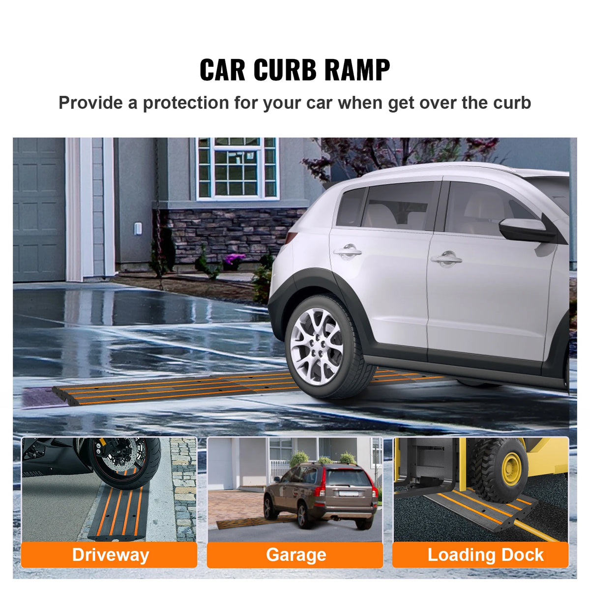 SucceBuy Cable Protector Ramp Rubber Driveway Threshold Bridge