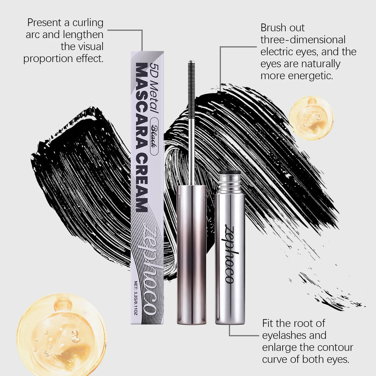 Volumizing Waterproof Mascara For Long Lasting Curl And Lash Length