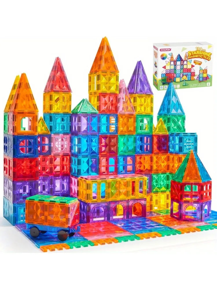 Joyfy 3D Magnetic Building Tiles Set With Vehicle Blocks