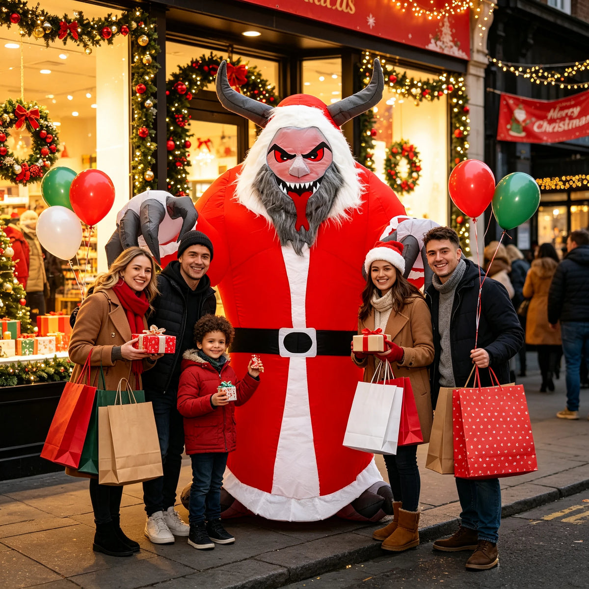 Inflatable Christmas Devil Ornament Mascot For Holiday Parties