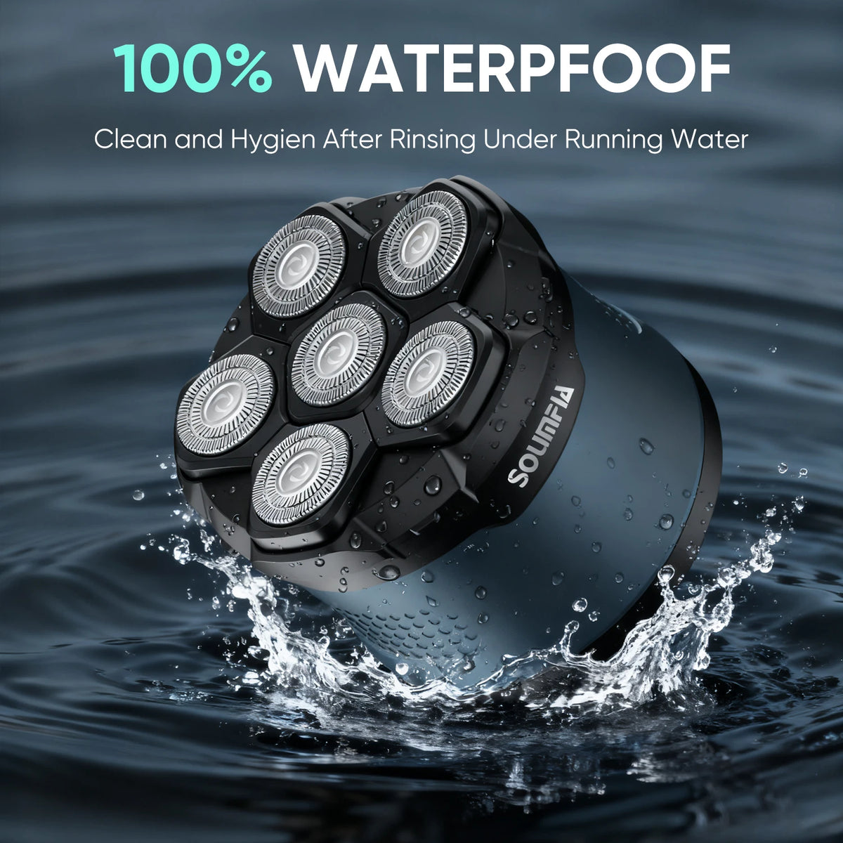 Rechargeable Smart Electric Shaver With Six Magnetic Blades