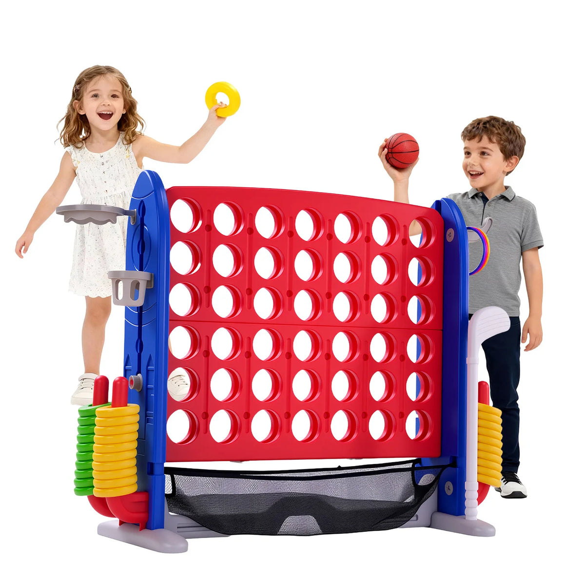 Adjustable 4-In-1 Outdoor Yard Game Set For Family And Kids