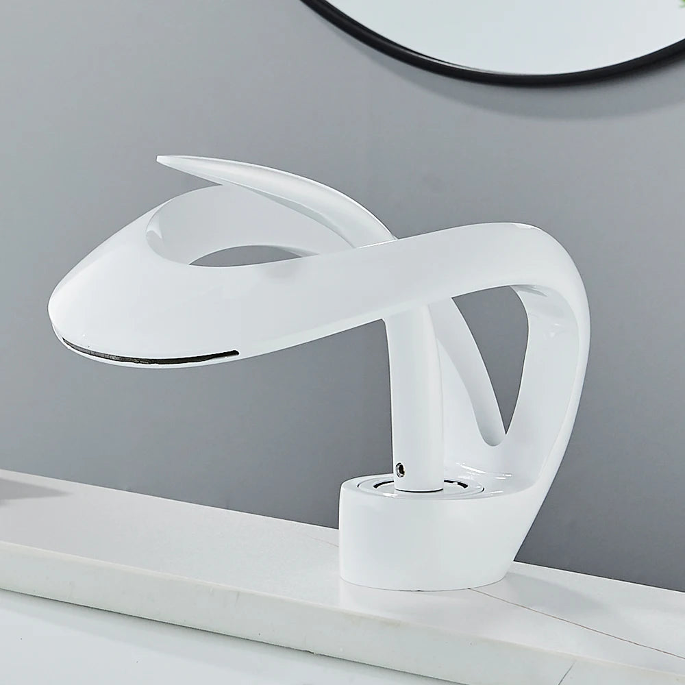 Rozin Basin Faucet Waterfall Deck-Mount Hot Cold Mixer Tap
